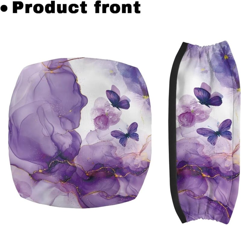 LedBack Rollator Walker Accessories for Walkers Purple Butterfly Marble Walker Seat Cover Rollator Seat and Back Rest Covers - Image 2